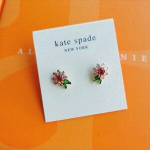 Kate Spade new bloom flower Multi Color Stud Earrings Gold